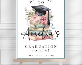 Siguiente capítulo: Letrero de bienvenida para fiesta de graduación, libros, tema de biblioteca para fiesta de graduación, entrada personalizable, decoraciones imprimibles, plantilla editable - NN