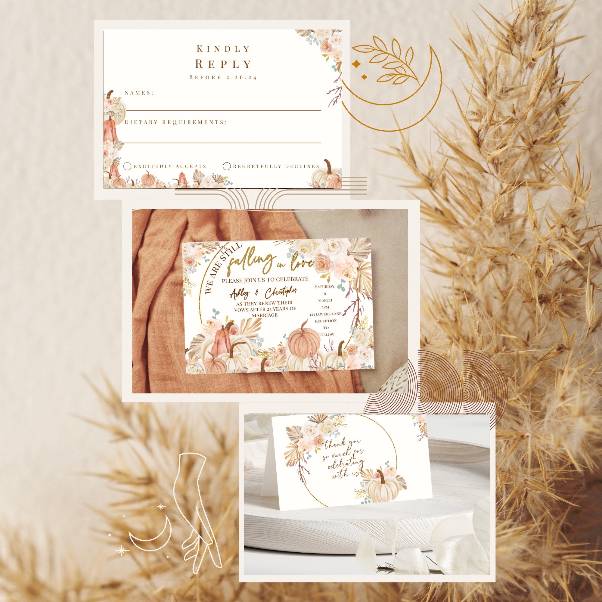 Vow Renewal Thank You Card 25th Anniversary Thank You Card Instant ...