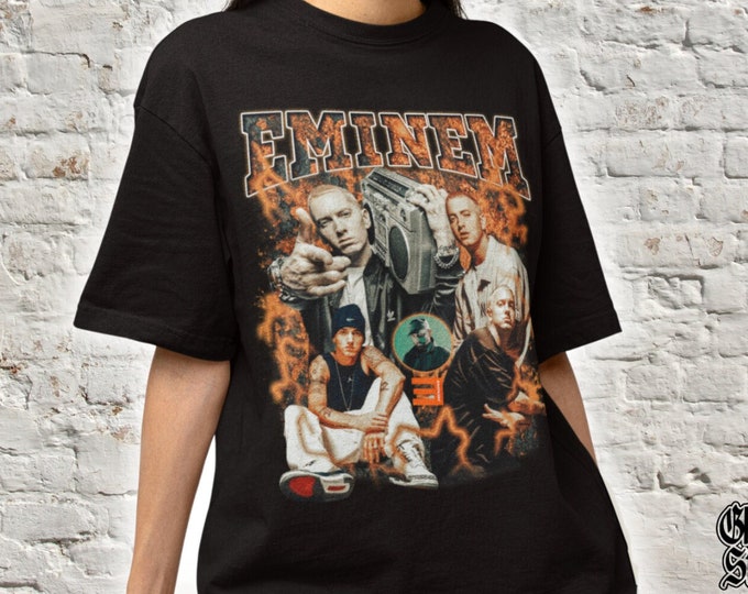 Eminem Slim Shady Retro T Shirt, Vintage Bootleg Detroit 8 Mile 90s Tee, Rap God Music Shirt Mother Day Gift for Her Him, Present Hip Hop.