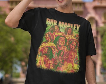 Bob Marley Bootleg Retro T-shirt Reggae Jamaica Zion Rasta Tee Haile Selassie Gift For Him Her