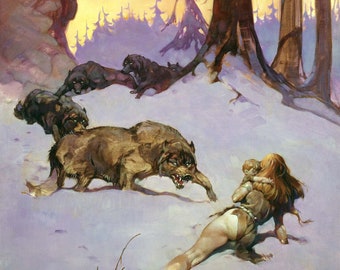 WOLFPACK     Frank Frazetta Vintage Art Print     15" x 23"