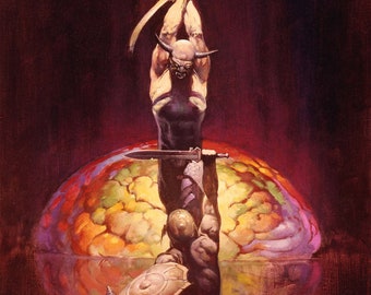 THE BRAIN    Frank Frazetta Vintage Art Print     14" x 18"