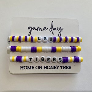 LSU Tigers Clay Bead Bracelet