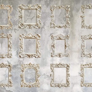 COLLECTION OF SILVER AND WHITE VICTORIAN PNG DIGITAL FRAMES