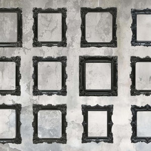 COLLECTION OF BLACK VICTORIAN PNG DIGITAL FRAMES