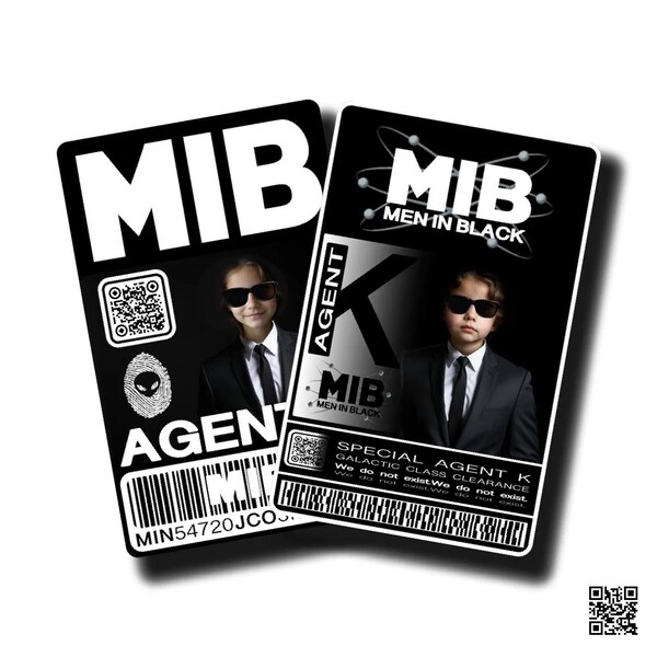 Printable Id Badge Mib Etsy