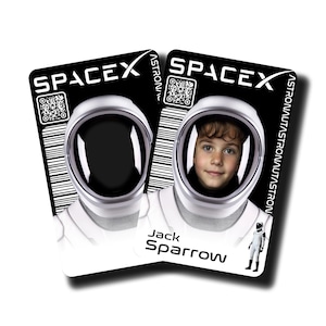 Editable SpaceX Astronaut 6 Printable Cosplay ID Editable 6 Png Instant Download - Printable Badge Template Party Sticker Commercial Use