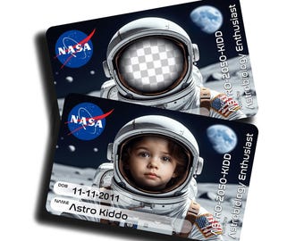 NASA宇宙飛行士IDバッジテンプレート、ネームバッジ、コスプレ衣装用