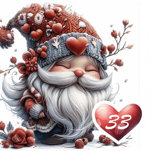 Gonks et gnomes Saint-Valentin Clipart lot de 33 mignons valentines gonks fond Transparent valentine gonk amour gnomes - images XL PNG