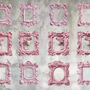 COLLECTION PINK VICTORIAN PNG DIGITAL FRAMES