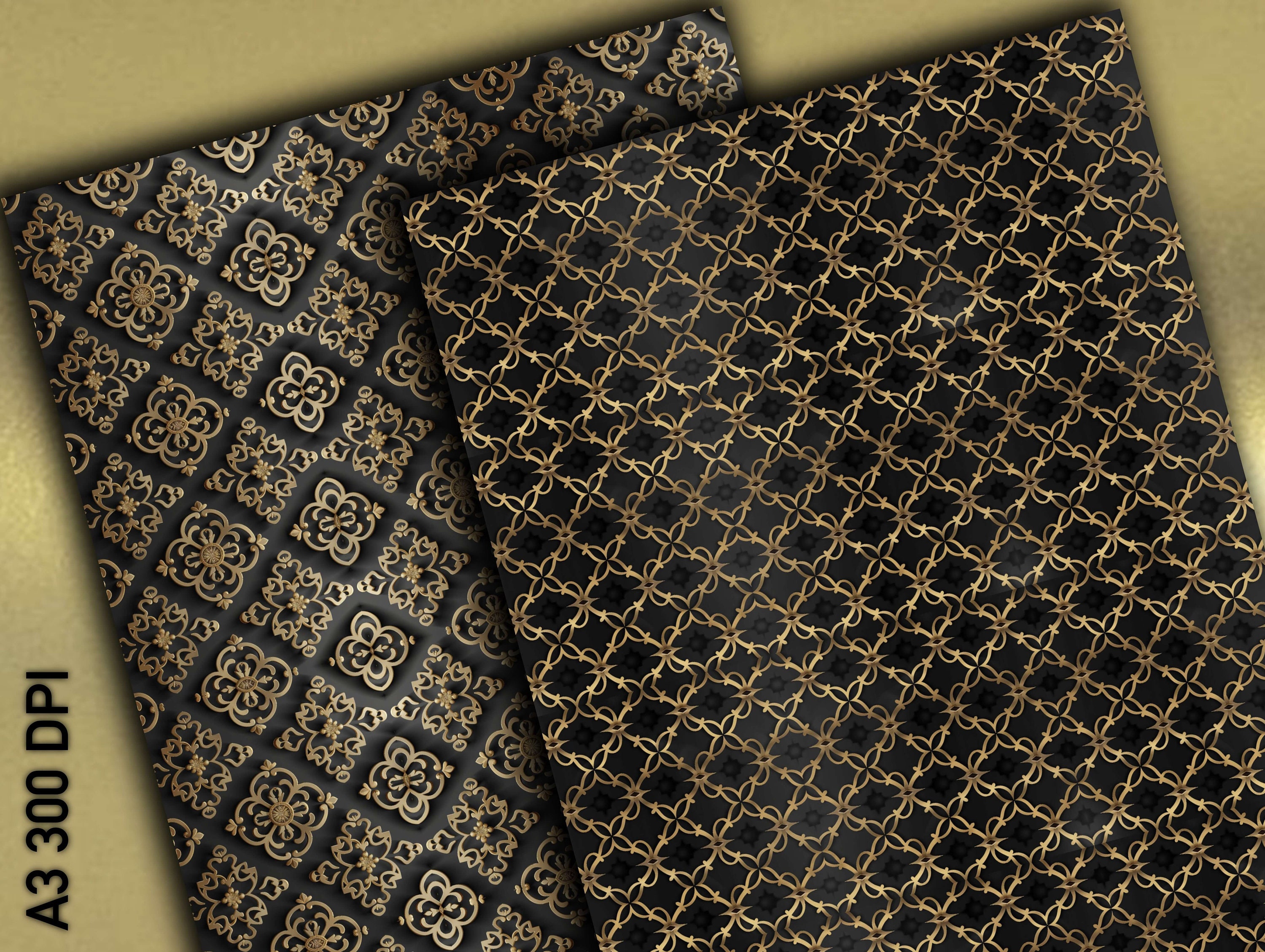 Luxury Golden Patterns: Seamless A3 Digital Paper (digital Download) - Etsy