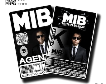 Editable MIB Agent Badge + Free Edit Tool Men In Black ID Badges Png Svg Instant Download Print Cosplay Party Sticker MIB Halloween Costume