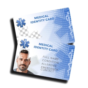 Editable Medical ID Card Template: Printable Emergency Information (PNG, SVG, Commercial Use) + Free Fast Edit Tool