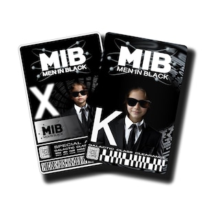 Personalised MIB Agent + Free Edit Tool - Men In Black ID Badges Png Svg Instant Download Print Cosplay Party Sticker MIB Halloween Costume