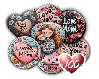 100 PNG Love You Mom clipart sticker badges 100 Heartfelt Love You Mom Clipart Sticker Badges