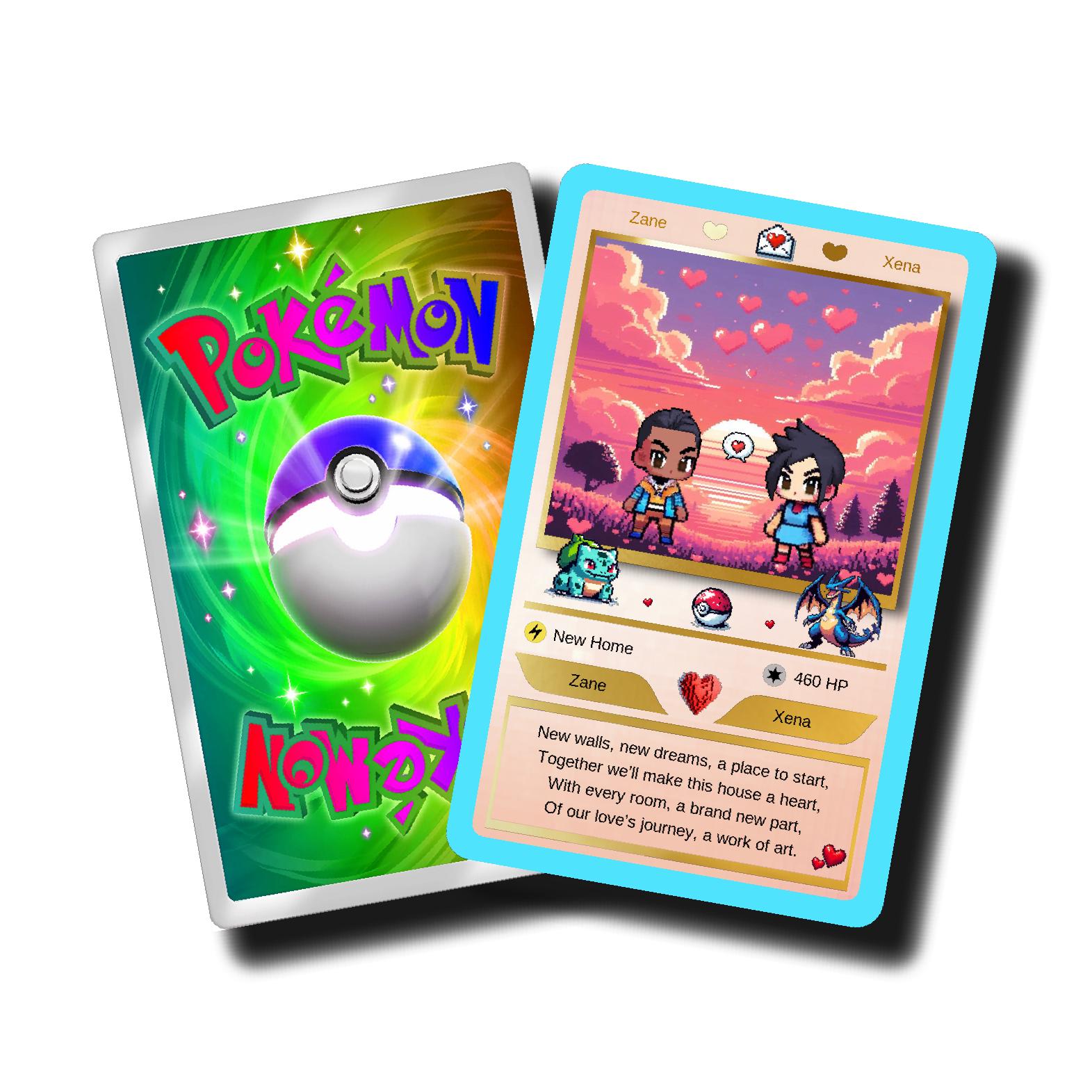 Personalized Pokémon-Style Valentine's Card: Retro Pixel Art (Digital File)