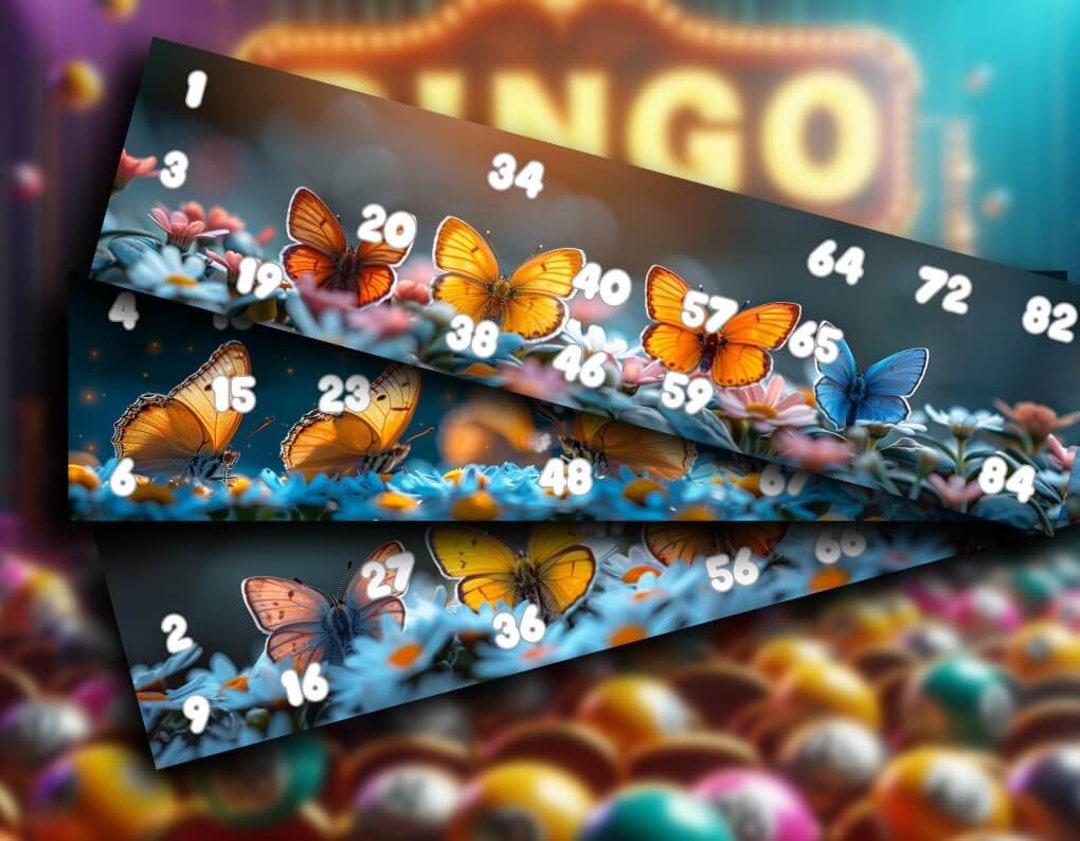 Butterfly Bingo Cards: 50 Printable Single Cards (commercial Use) - Etsy