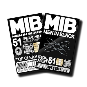 MIB Special Agent Men In Black 6X ID Badge Card Halloween Cosplay Costume Name Tag Costume Accessories Printable Pdf Eps Svg Png DOWNLOAD