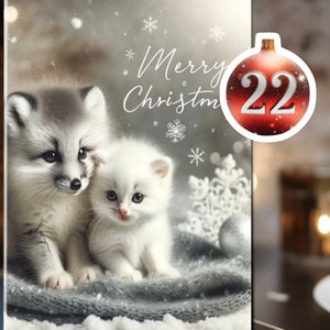 Cartes de Noël + cliparts x 22 | Clipart renard et chaton | Téléchargement instantané pour une utilisation commerciale | Cartes de Noël de haute qualité