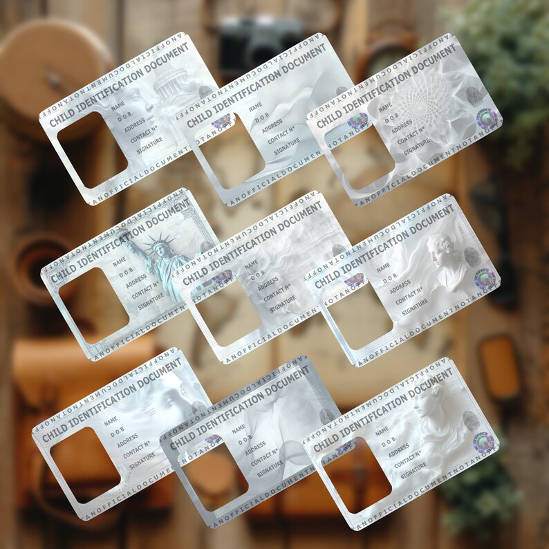 Editable Kids ID Child Identification Card Prop - FREE Fast Edit Tool ...