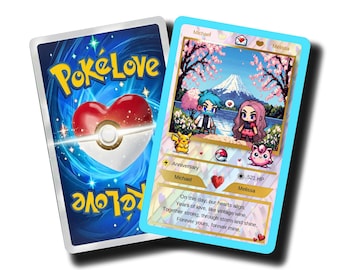 Personalized Pokémon-Style Valentine's Card: Retro Pixel Art (Digital File)