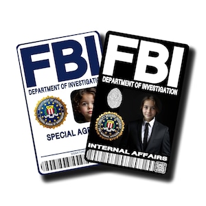Editable Child FBI Badge Template: 9 PNG Files, Instant Download + Free Fast Edit Tool