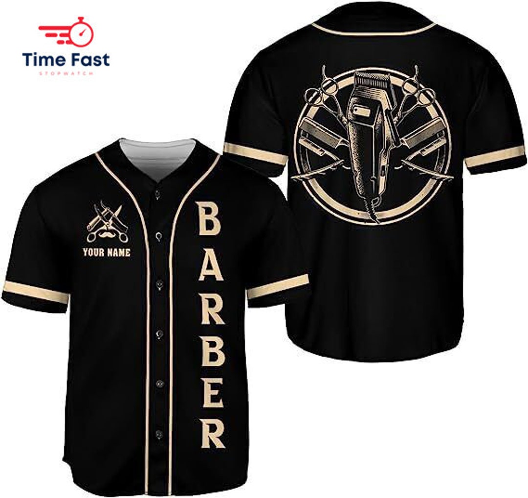Personalized Barber Shop Baseball Jersey, Hairdresser Baseball Jersey