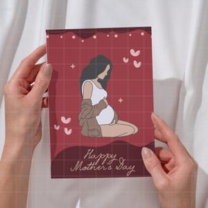 Afdrukbare Moederdagkaart zwangerschap hobbel, fijne Moederdag, "Love From, Bump" | Direct downloaden |