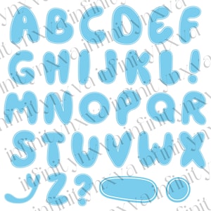 Bluey Schrift SVG PNG anpassbare Alphabet Buchstaben für Cricut Silhouette, Bluey Schrift Heyam Pro TTF, Schnittdateien für Cricut