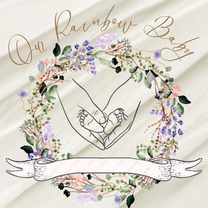 Nuestro Bebé Arcoíris SVG / Anuncio de Embarazo Personalizable, Celebración de un Evento Importante, Memorial / Archivo de Corte para Cricut y Silhouette