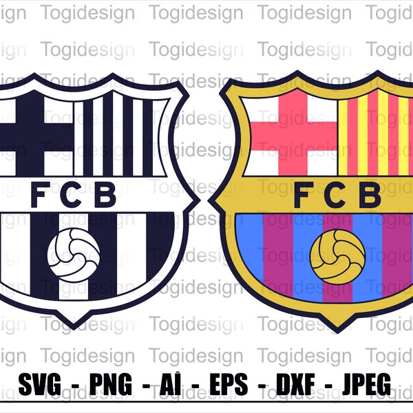 Logo du football de Barcelone, cricut, couper des fichiers, fichier vectoriel numérique, logo du football /svg - png - eps/