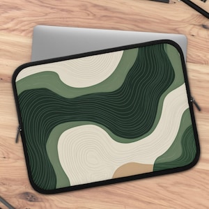 Funda para portátil Green Wave, funda para MacBook, funda para iPad, funda protectora para ordenador, regalo para aficionados a la tecnología.