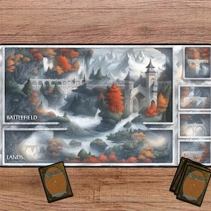 Rivendell inspirierte Krabbeldecke, LOTR Krabbeldecke, Fantasy Krabbeldecke, Mittelerde Krabbeldecke, MTG Krabbeldecke mit Bereiche, Magic the Gathering Krabbeldecke