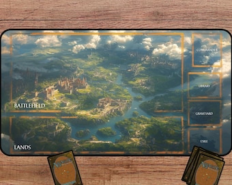 Epic Kingdom-speelmat met zones, MTG-speelmat met zones, TCG-speelmat, Fantasy-speelmat voor MTG