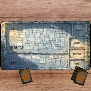 Castle Wall Playmat, MTG Playmat With Zones, Magic The Gathering Playmat, TCG Playmat, MTG Accessories