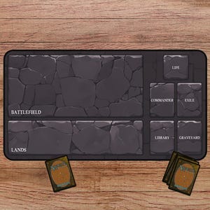 Dark Stone MTG Playmat – Magic the Gathering Mat with Zones – Fantasy TCG Playmat