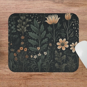 Vintage Cottagecore Floral Mauspad, ästhetisches Design für Büro und Zuhause, einzigartiges Blumen-Mousepad für Computer-Schreibtisch, Blumen-Mauspad