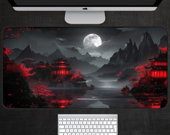 Japanese Office Decor, Japan Desk Decor, Japan Desk Mat, Fantasy Mouse Pad, Gaming Mousepad XL, Game Table Decor, Playmat Japan