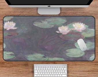 Floral Masterpiece Desk Mat by Claude Monet, Water Lillies Desk Mat, Cloude Monet Desk Mat, Monet Water Lily Desk Mat, Art Painting Desk Mat