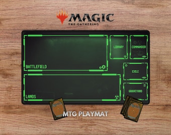 Pip-Boy Krabbeldecke für MTG, Fallout Krabbeldecke mit Feldern, Fallout MTG Krabbeldecke, Magic the Gathering Krabbeldecke, Fallout Matte