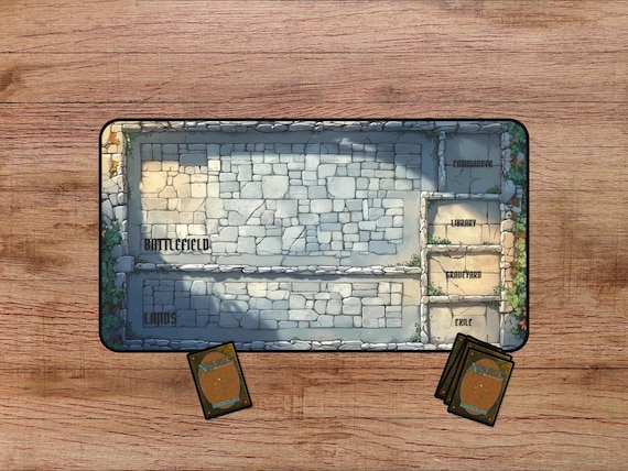 Castle Wall Playmat, MTG Playmat With Zones, Magic The Gathering Playmat, TCG Playmat, MTG Accessories