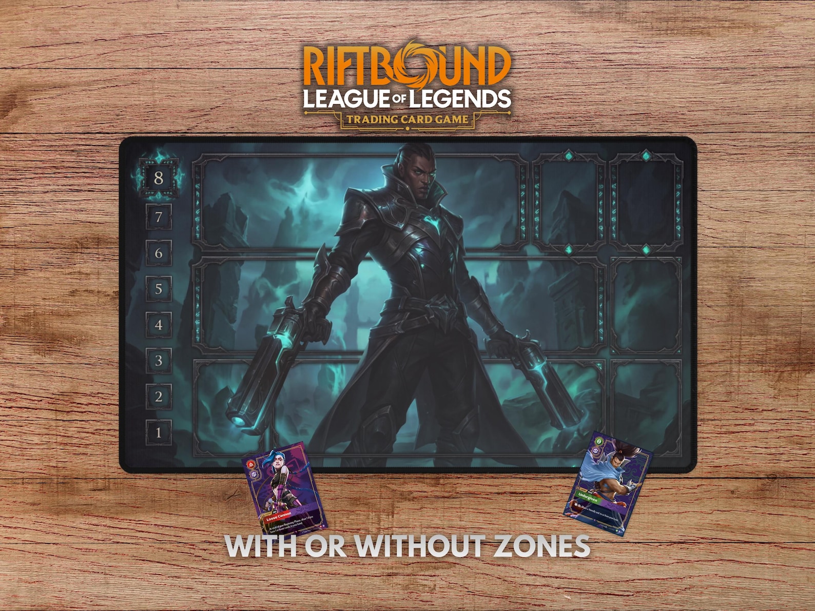 Dark Lucian Riftbound Playmat - With Themed Zones, Lucian Playmat for ...