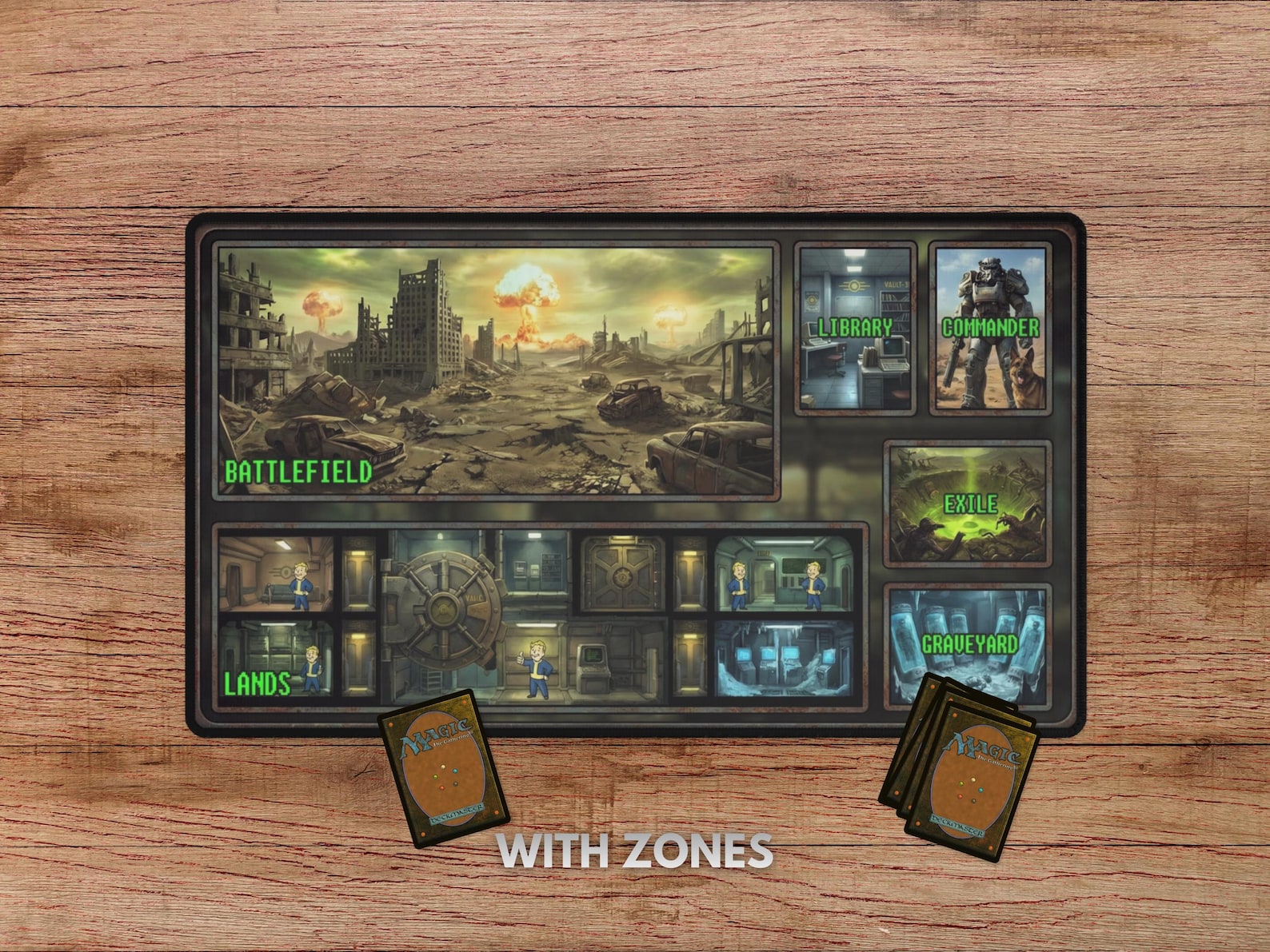 Vault Fallout Mat Vault Dweller MTG Playmat, Fallout Playmat With Zones, Vault Playmat in ...