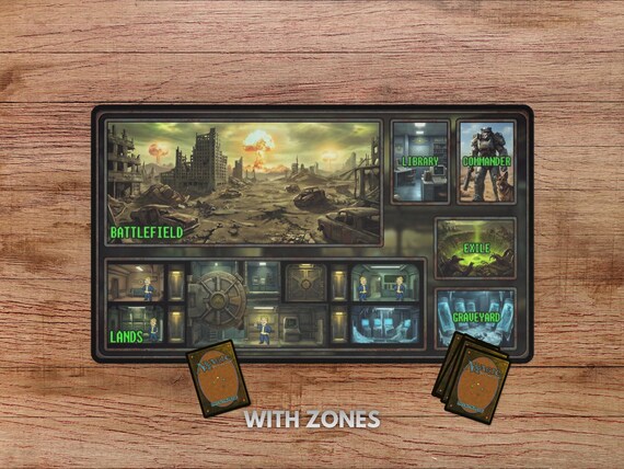 新品　未開封　世界のるつぼ　MTG　Fallout　フォールアウト　プレイマット Vault Dweller MTG Playmat, Fallout Playmat With Zones, Vault