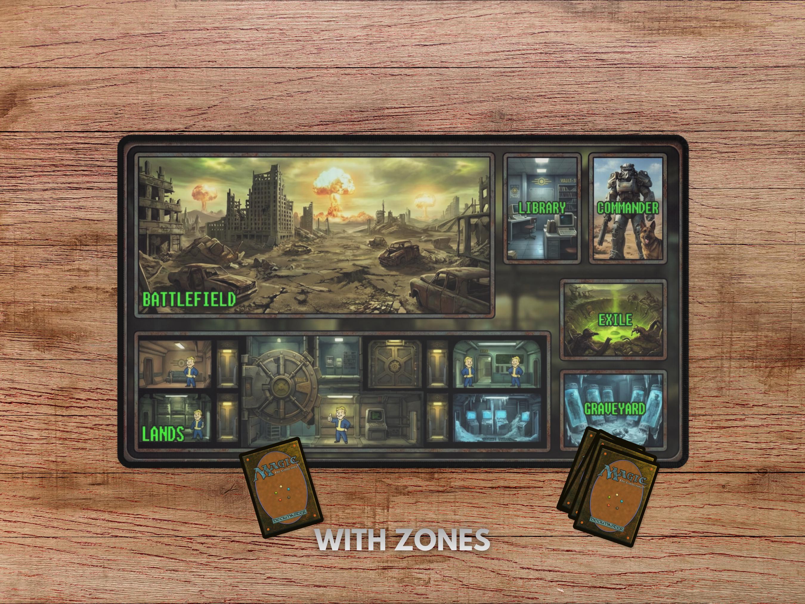 Vault Dweller MTG Playmat, Fallout Playmat With Zones, Vault Playmat in ...