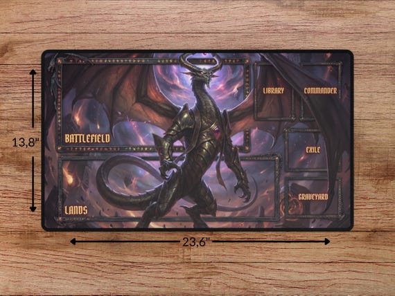 Nicol Bolas MTG Playmat With Zones, Nicol Bolas Playmat, Dragon