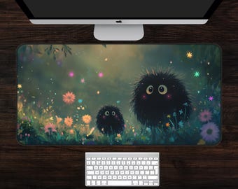 Dust Bunny Desk Mat, Soot Sprites Mouse Pad, Soot Spirit Desk Mat, Ghibli Desk Mat, Ghibli Mousepad