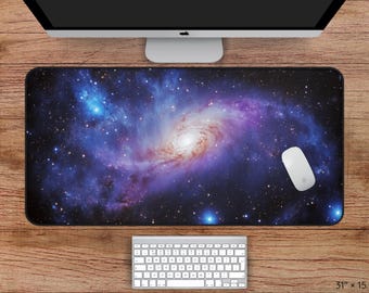 Galaxy Desk Mat, Purple Space Desk Mat, Aesthetic Galaxy Desk Mat, Galaxy Mousepad, Large Mouse Pad, Cool Desk Mat, Extented Mouse Pad