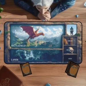 Fantasy Krabbeldecke, MTG Krabbeldecke mit Bereiche, Magic The Gathering Krabbeldecke, TKG Krabbeldecke, MTG Accessoires