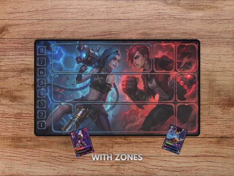Jinx & VI Riftbound Playmat - With Themed Zones, Jinx Playmat, VI ...